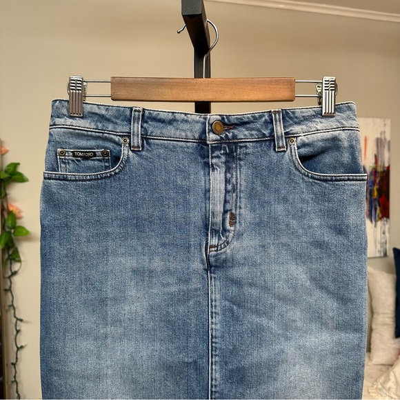 TOM FORD Denim Pencil Skirt - Picture 2 of 9